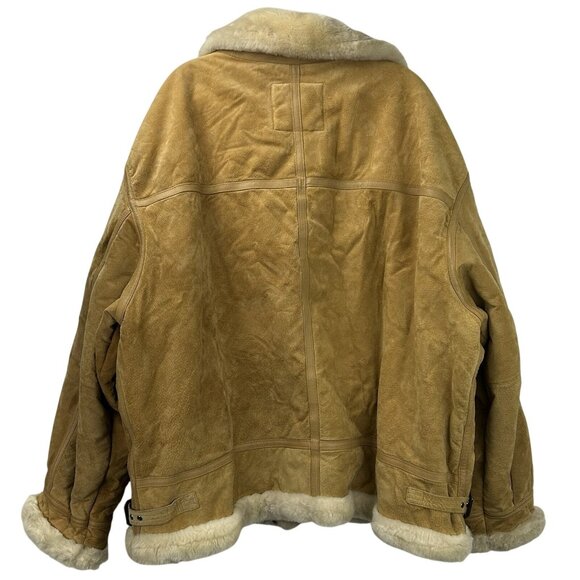 VTG Phat Farm Coat Men 5XL Brown Suede Gen.Leather Faux Fur Sherpa Heavy Hip Hop - Picture 2 of 16